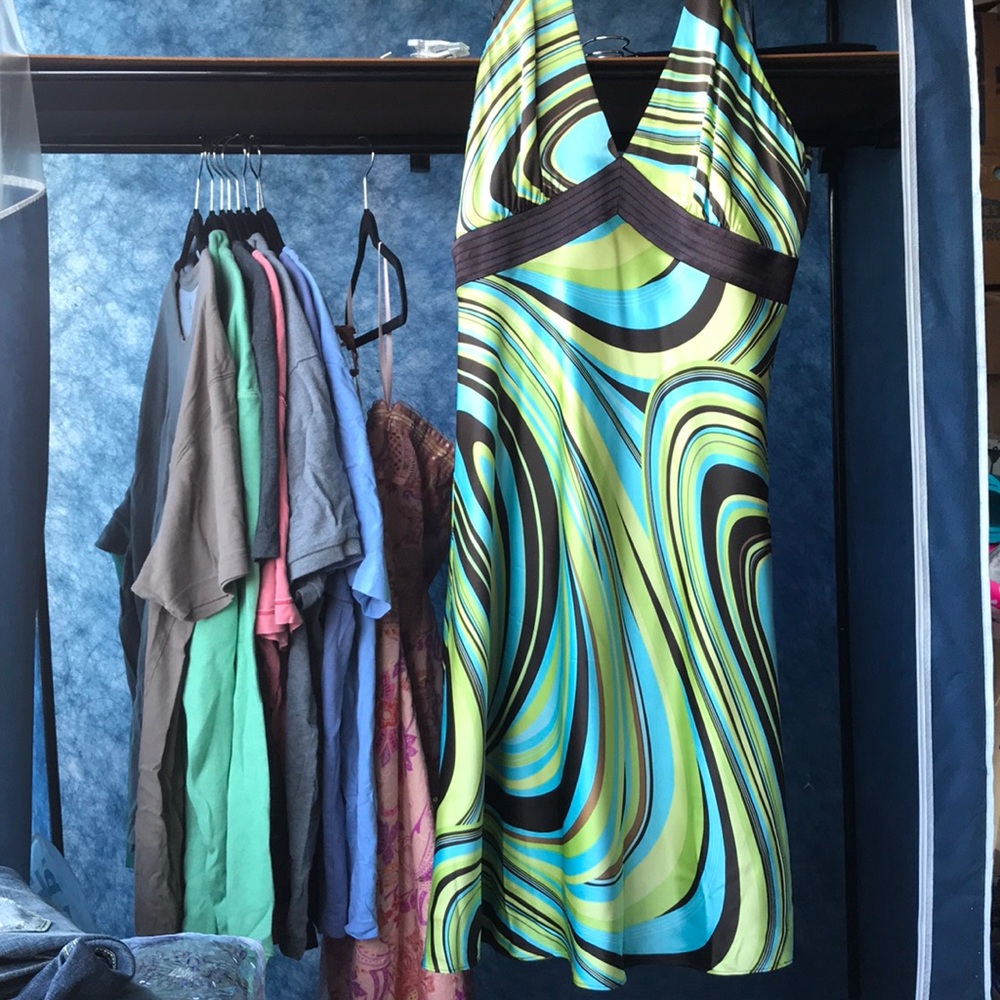 Summer Silk Halter Dress
